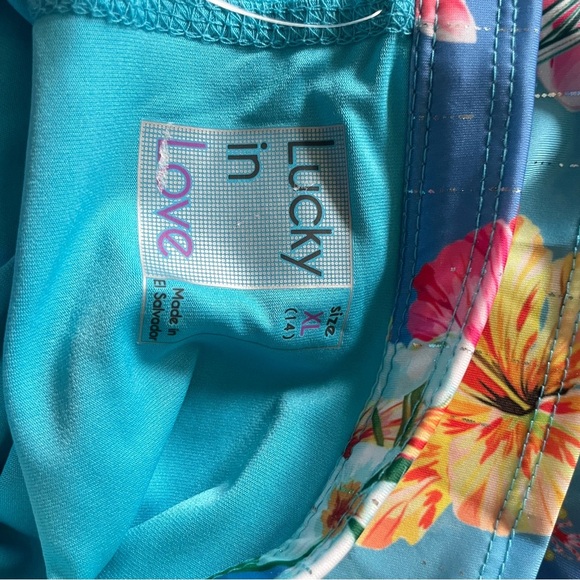 NWT Lucky in Love Tropical Bloom Floral Skort Long Length Ruched - Picture 12 of 14